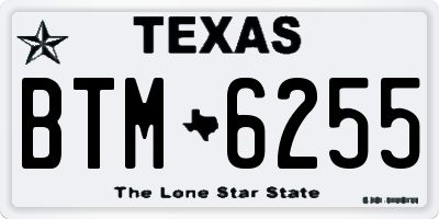 TX license plate BTM6255
