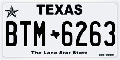 TX license plate BTM6263