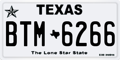 TX license plate BTM6266
