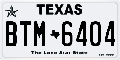 TX license plate BTM6404