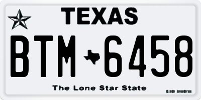 TX license plate BTM6458
