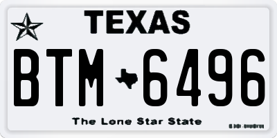 TX license plate BTM6496