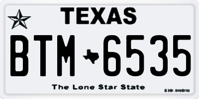 TX license plate BTM6535