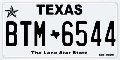 TX license plate BTM6544