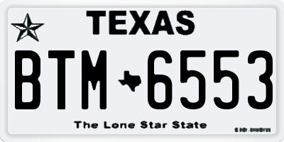 TX license plate BTM6553