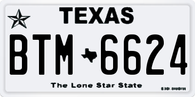 TX license plate BTM6624