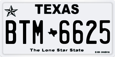 TX license plate BTM6625