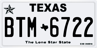 TX license plate BTM6722