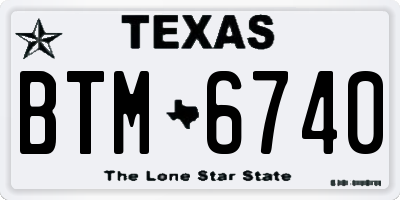 TX license plate BTM6740