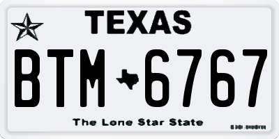 TX license plate BTM6767