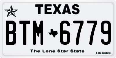 TX license plate BTM6779