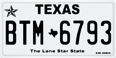 TX license plate BTM6793