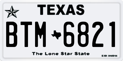 TX license plate BTM6821