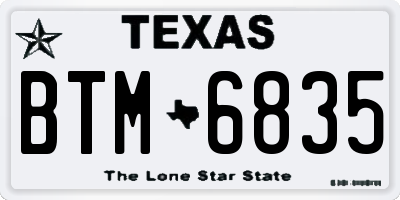 TX license plate BTM6835
