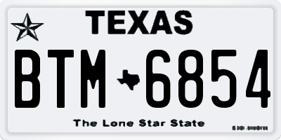 TX license plate BTM6854