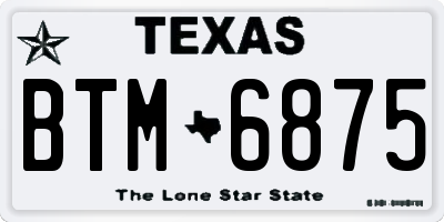 TX license plate BTM6875