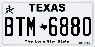 TX license plate BTM6880