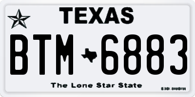 TX license plate BTM6883