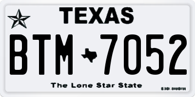 TX license plate BTM7052