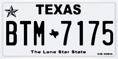 TX license plate BTM7175