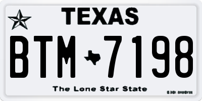 TX license plate BTM7198