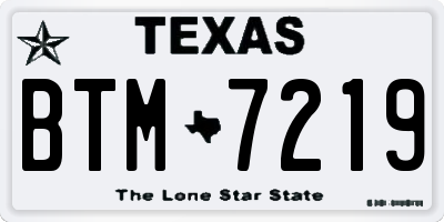 TX license plate BTM7219