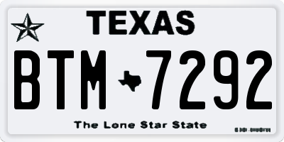 TX license plate BTM7292