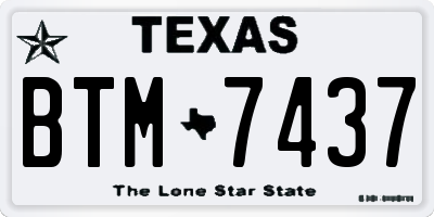 TX license plate BTM7437