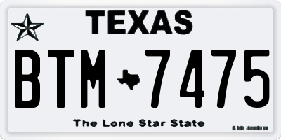 TX license plate BTM7475