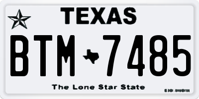 TX license plate BTM7485