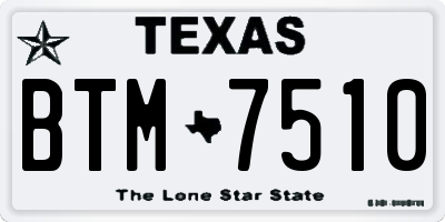 TX license plate BTM7510