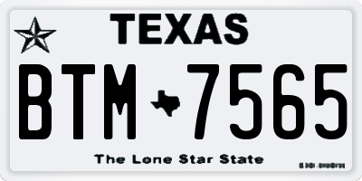 TX license plate BTM7565