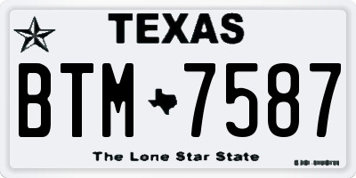 TX license plate BTM7587