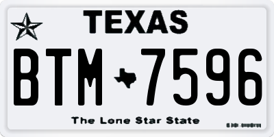 TX license plate BTM7596