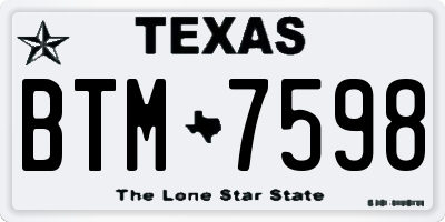 TX license plate BTM7598