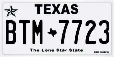TX license plate BTM7723