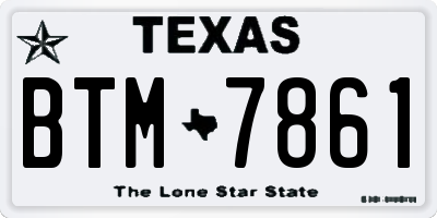 TX license plate BTM7861