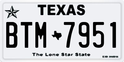 TX license plate BTM7951