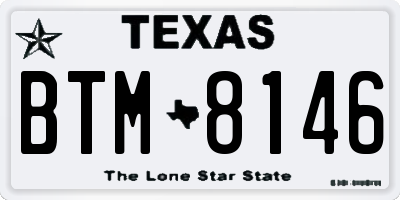 TX license plate BTM8146