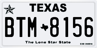 TX license plate BTM8156