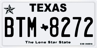 TX license plate BTM8272