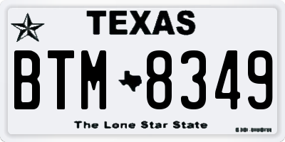 TX license plate BTM8349