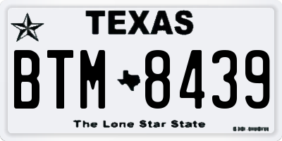 TX license plate BTM8439
