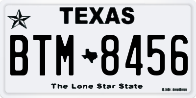 TX license plate BTM8456