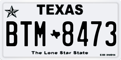 TX license plate BTM8473