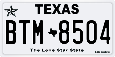 TX license plate BTM8504