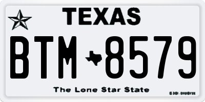 TX license plate BTM8579