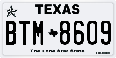TX license plate BTM8609