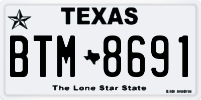 TX license plate BTM8691