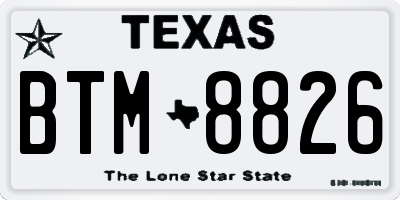 TX license plate BTM8826